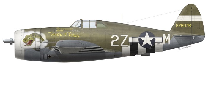 Name:  US, P-47D-16-RE, 42-76076, Touch of Texas,  Capt. Charles Mohrle, 510 FS, 405 FG.jpg
Views: 195
Size:  40.0 KB